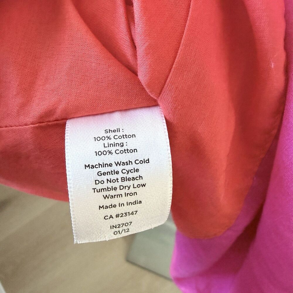 Talbots Fit & Flare Midi Dress 4 Pink Orange Striped Preppy Wedding Vogue Oprah - Picture 4 of 15